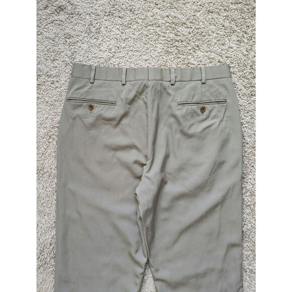 Brooks Brothers Trousers Mens Sz 35/32 Tan Wool Flat Front Madison Career Work - Picture 6 of 16
